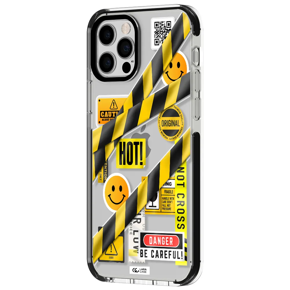 Be Careful Apple iPhone 12 pro impact black border Case