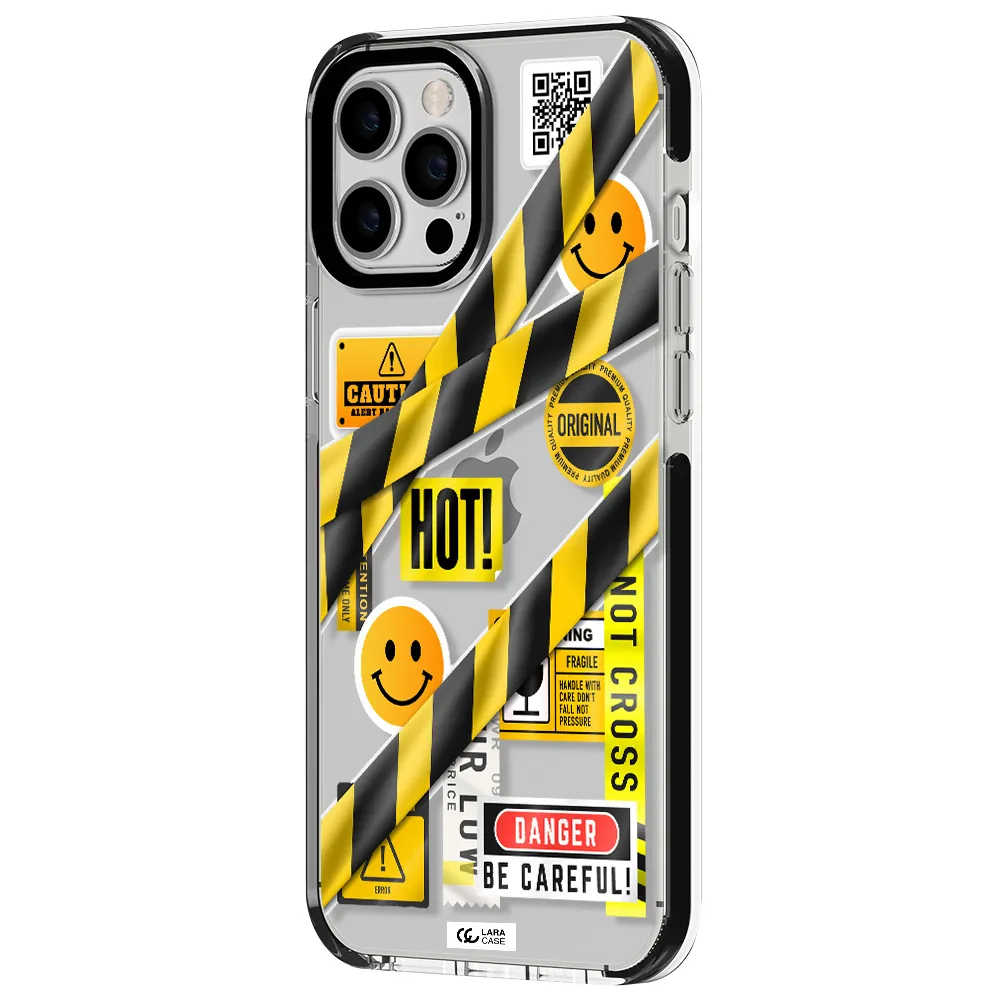 Be Careful Apple iPhone 12 pro max impact black border Case