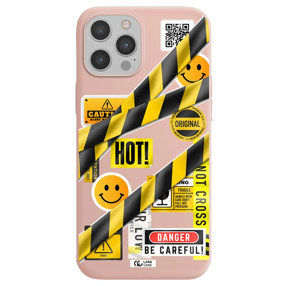 Be Careful Apple iPhone 12 pro Silicone pastel pink Case