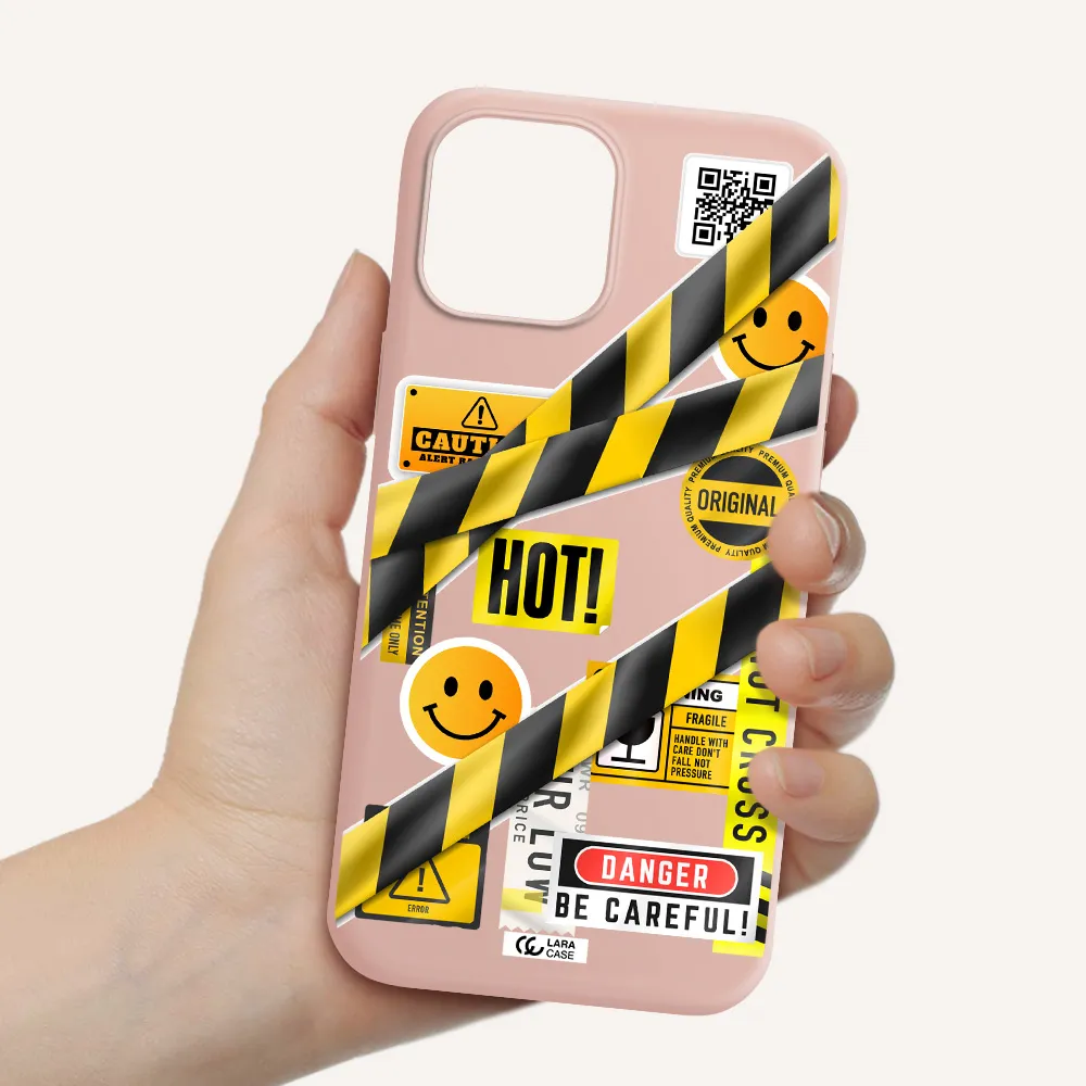 Be Careful Apple iPhone 12 pro Silicone pastel pink Case