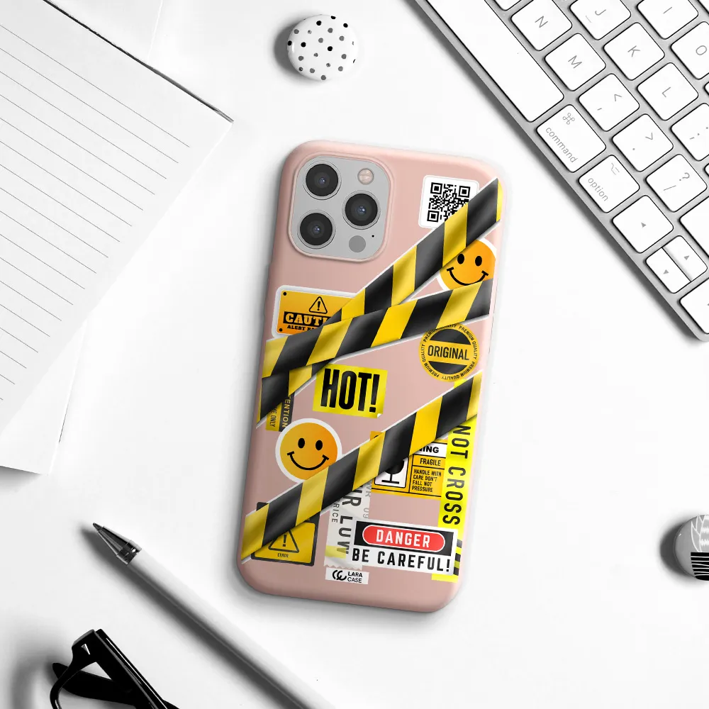 Be Careful Apple iPhone 12 pro Silicone pastel pink Case