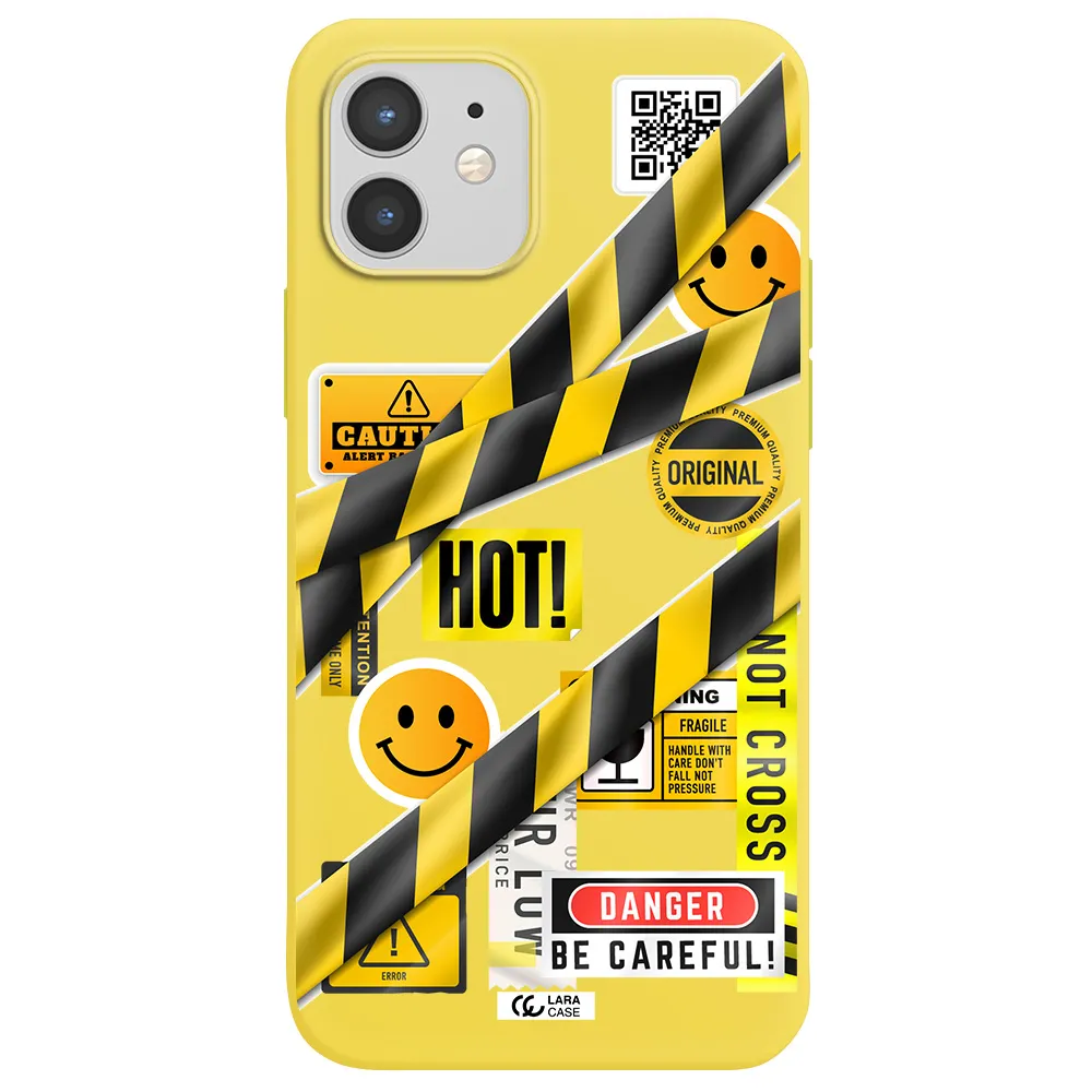 Be Careful Apple iPhone 12 Silicone canary yellow Case