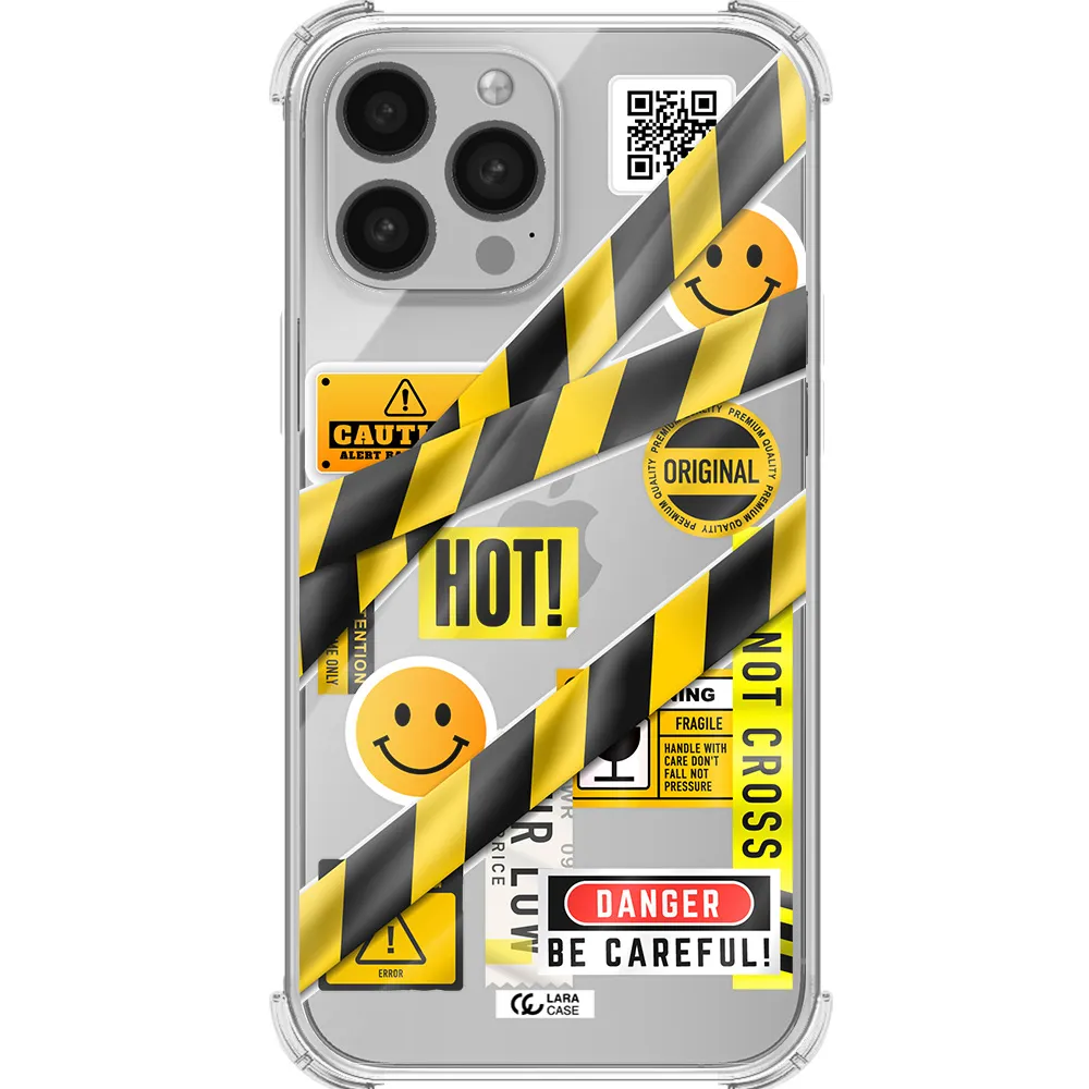 Be Careful Apple iPhone 13 Pro Max Clear PC Case