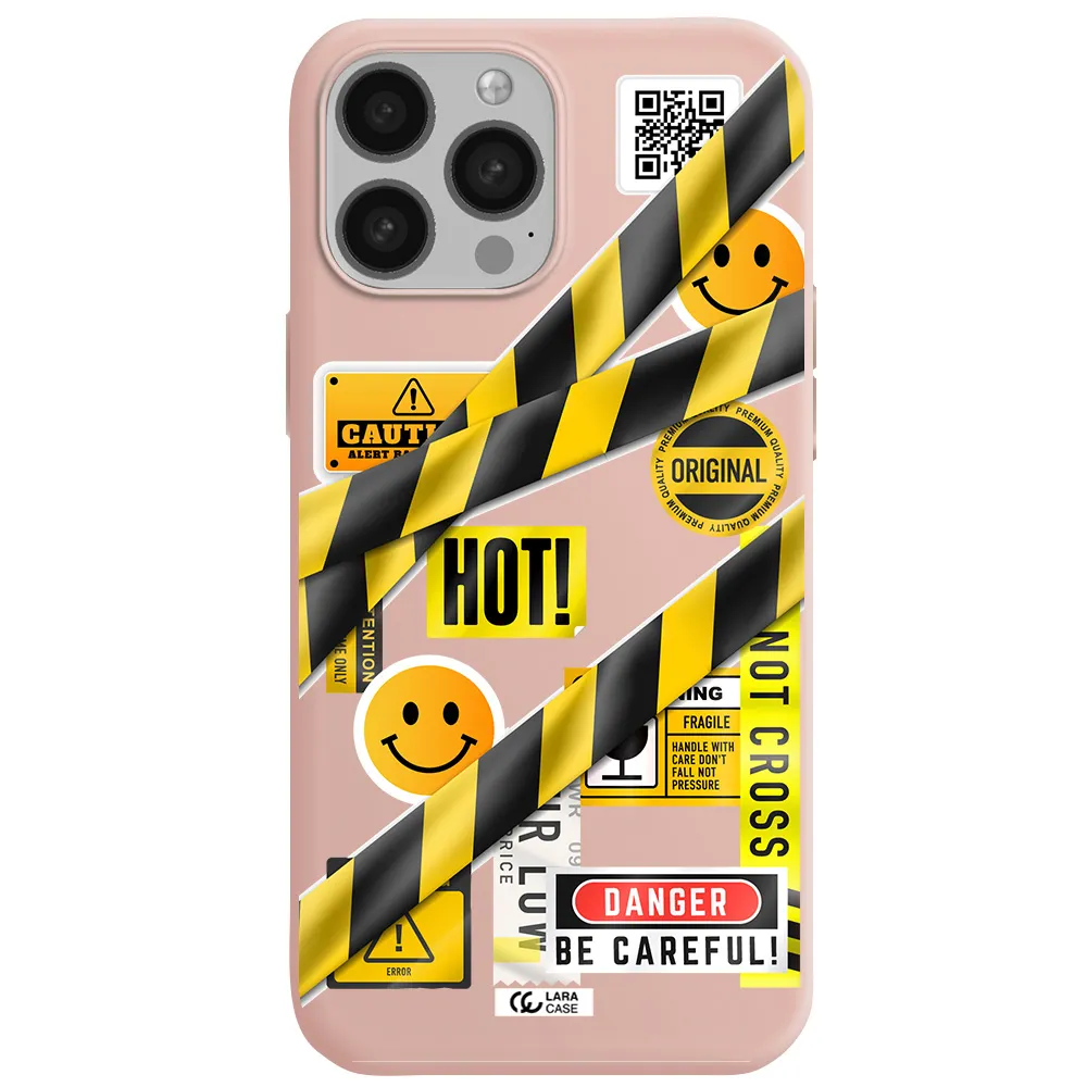 Be Careful Apple iPhone 13 Pro Max Silicone pastel pink Case