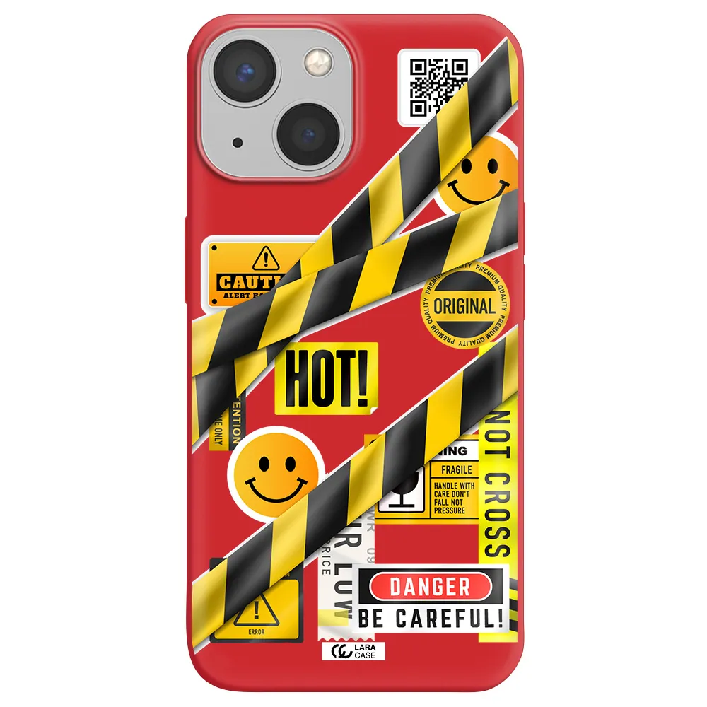 Be Careful Apple iPhone 13 Silicone Imperial Red Case