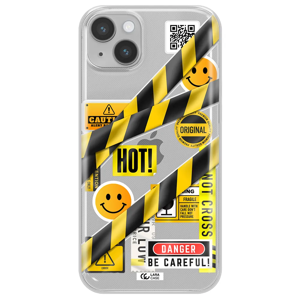 Be Careful Apple iPhone 14 plus Clear TPU Case