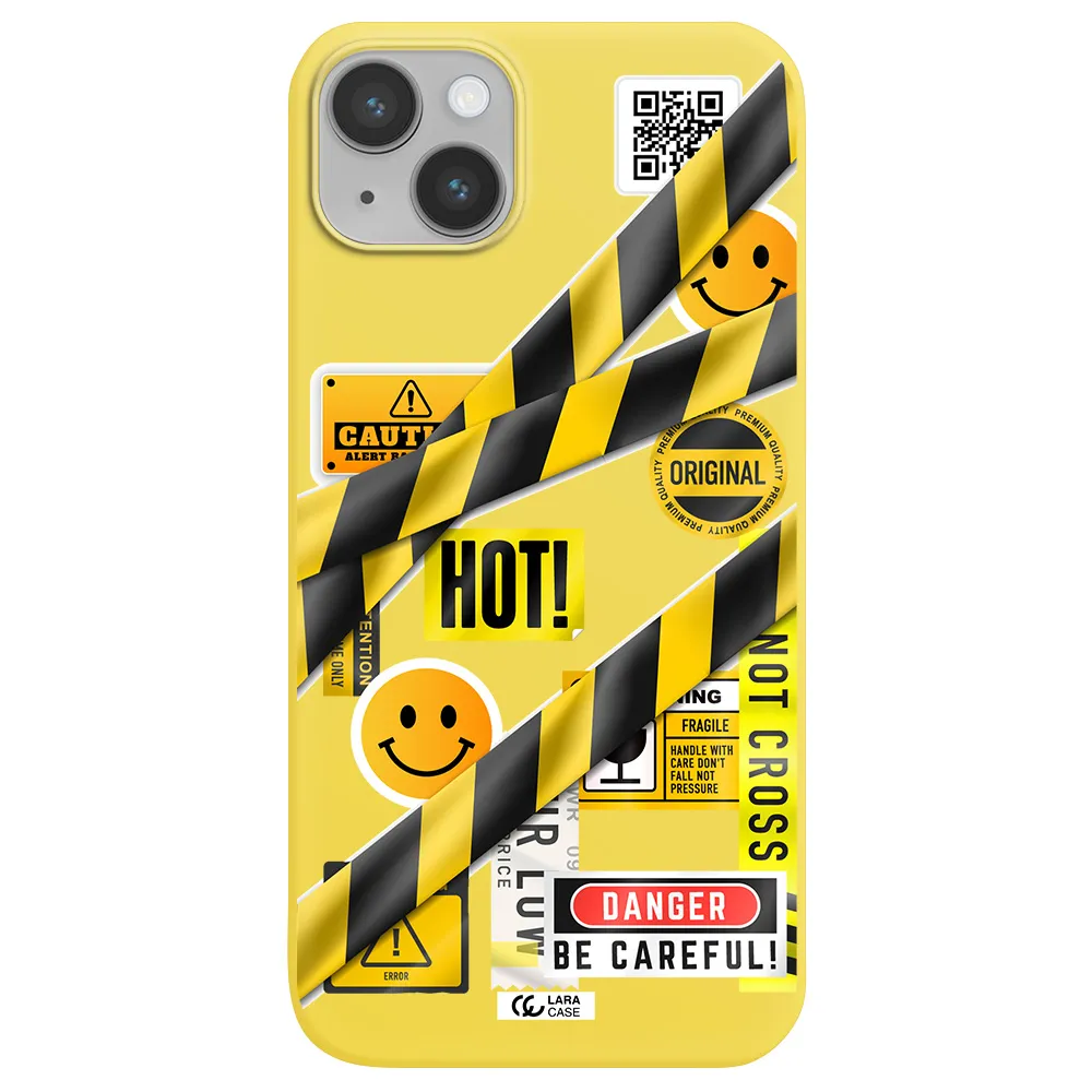 Be Careful Apple iPhone 14 plus Silicone canary yellow Case