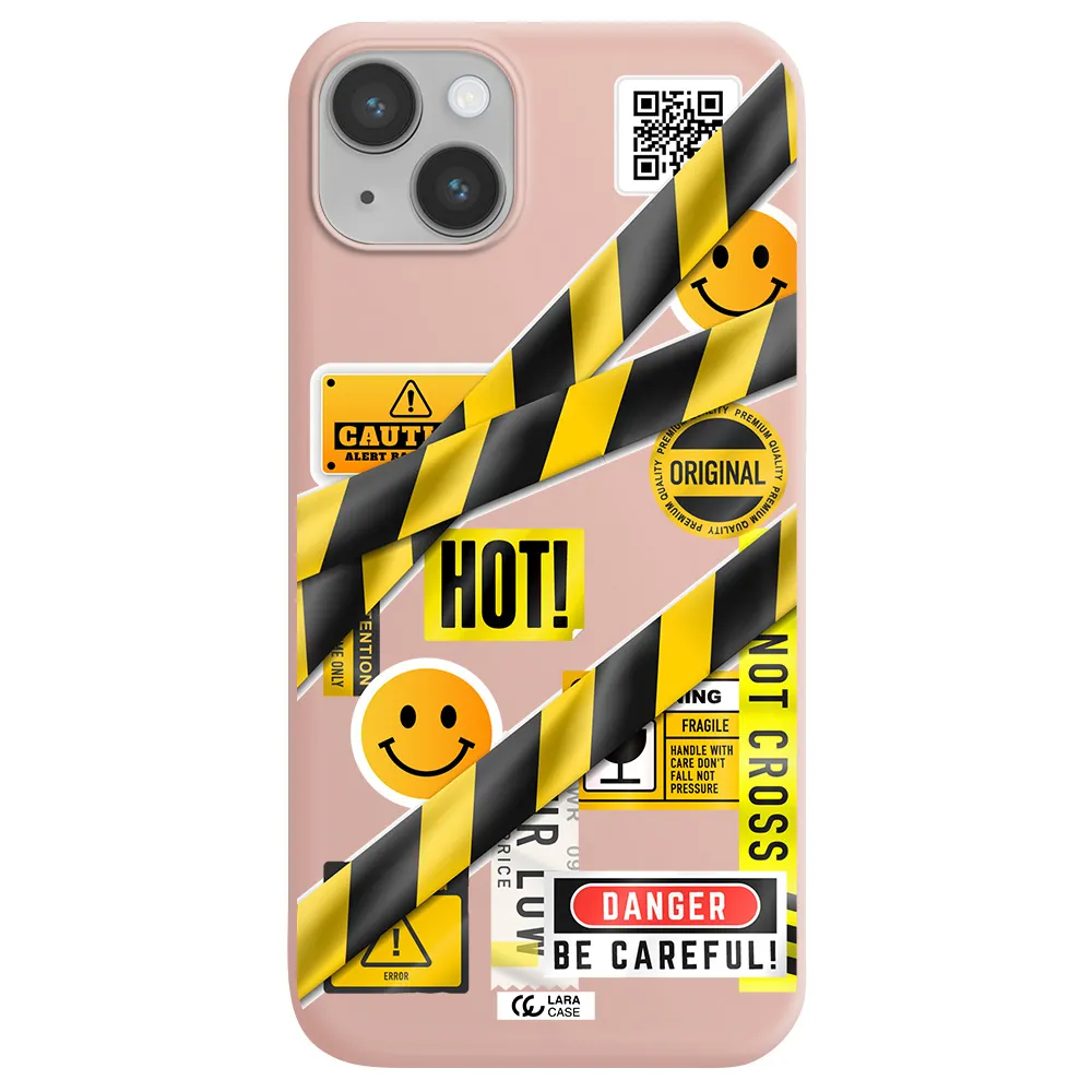 Be Careful Apple iPhone 14 plus Silicone pastel pink Case