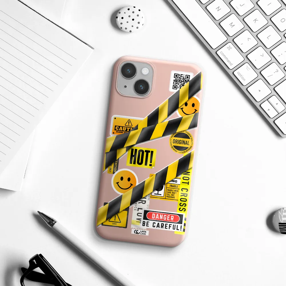 Be Careful Apple iPhone 14 plus Silicone pastel pink Case