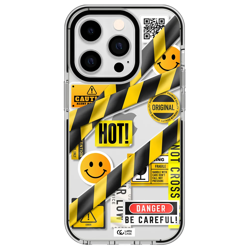 Be Careful Apple iPhone 14 pro impact black border Case