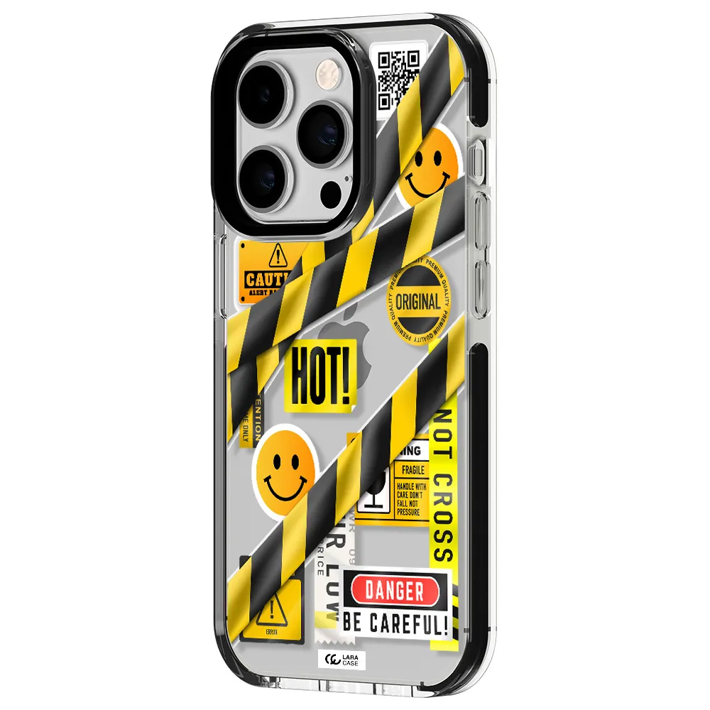 Be Careful Apple iPhone 14 pro impact black border Case