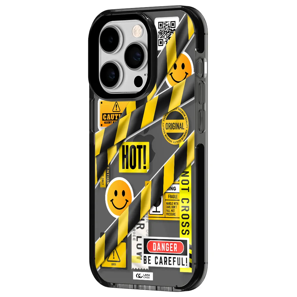 Be Careful Apple iPhone 14 pro impact Smoke Black Case