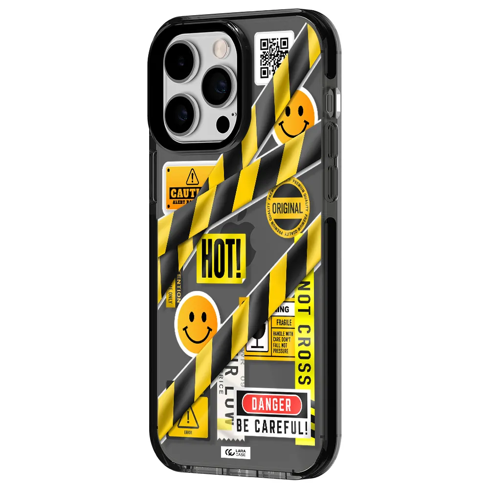 Be Careful Apple iPhone 14 pro max impact Smoke Black Case