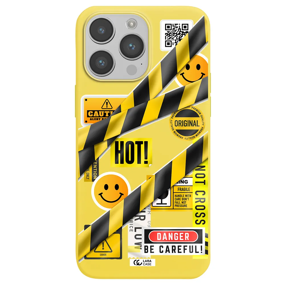 Be Careful Apple iPhone 14 pro max Silicone canary yellow Case