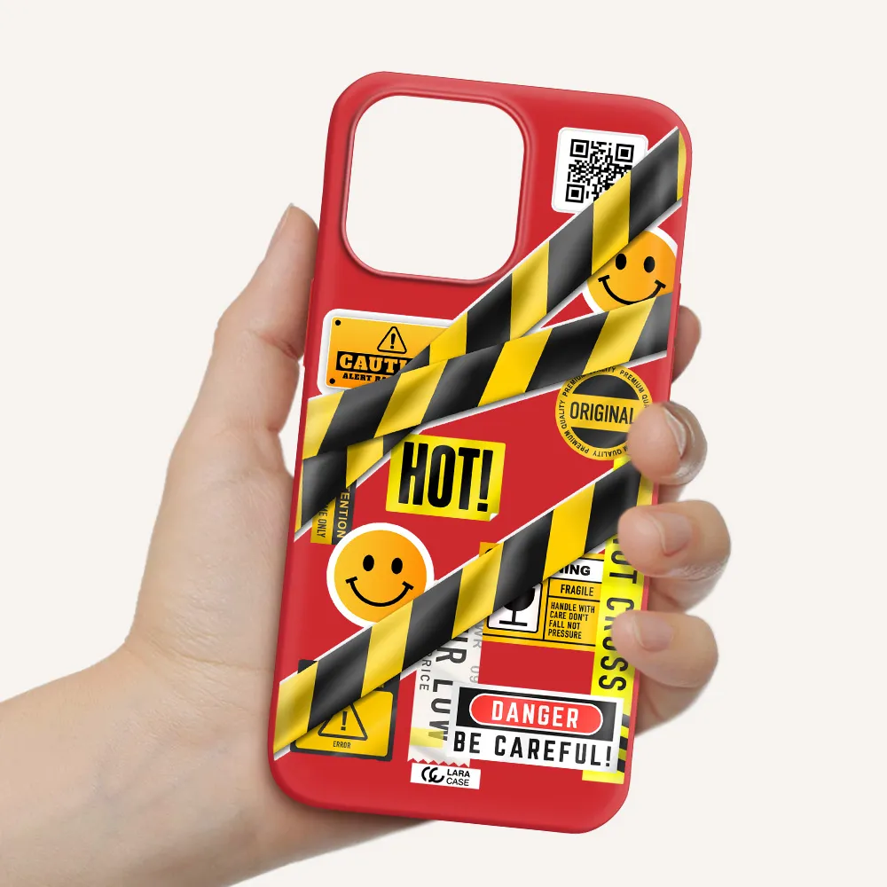 Be Careful Apple iPhone 14 pro max Silicone Imperial Red Case