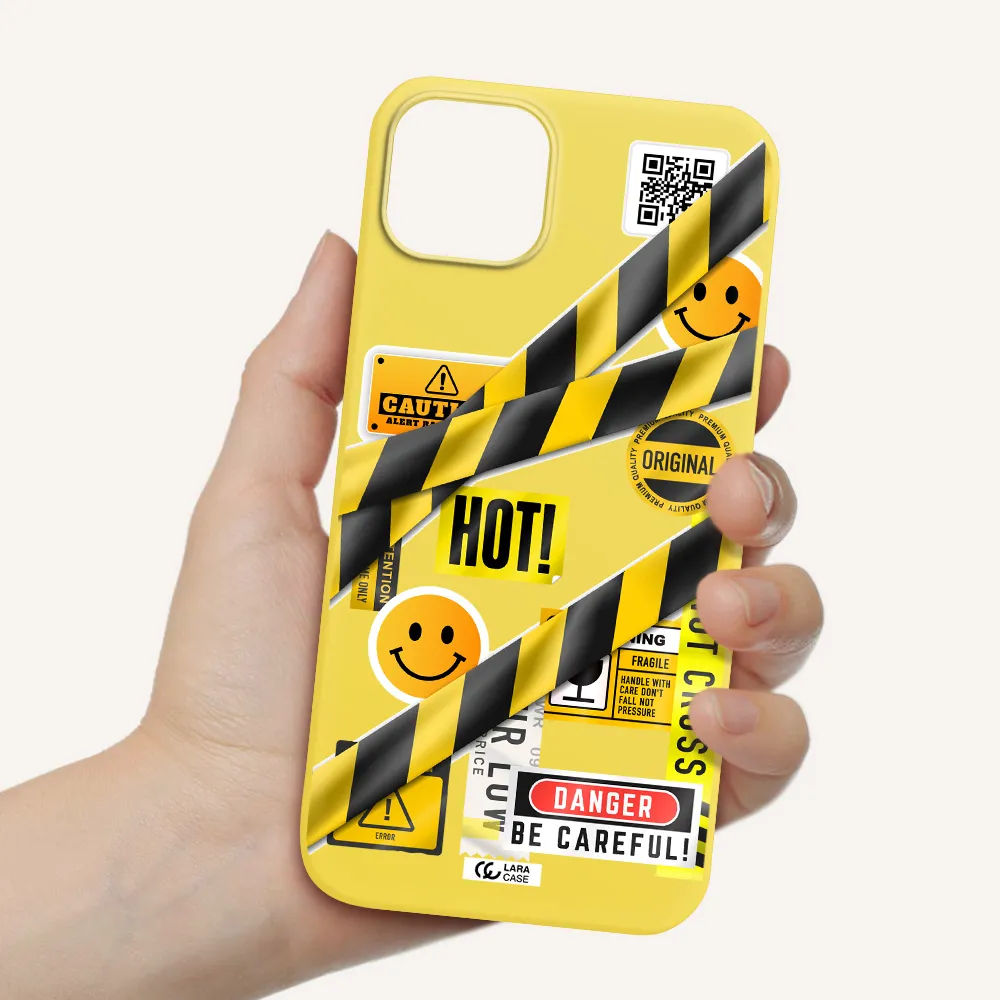 Be Careful Apple iPhone 14 Silicone canary yellow Case