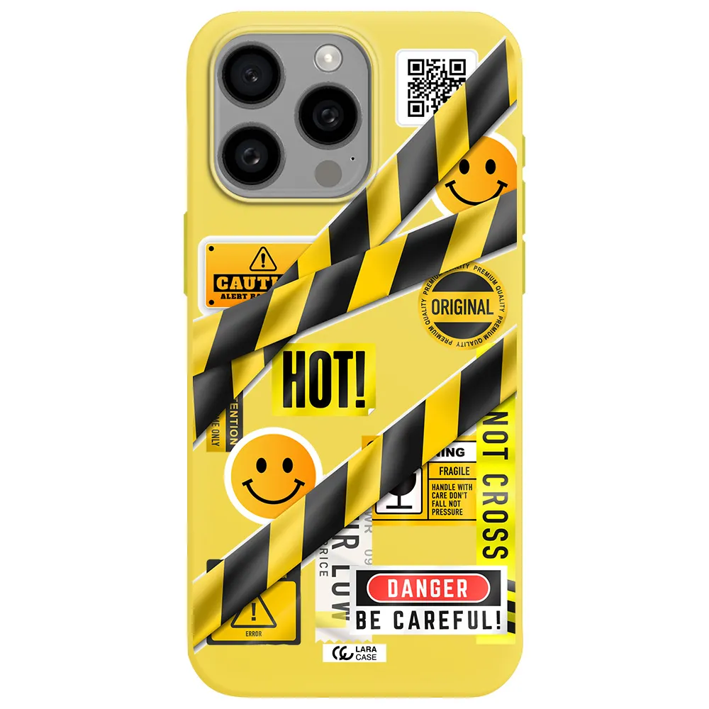 Be Careful Apple Iphone 15 Pro max Silicone canary yellow Case