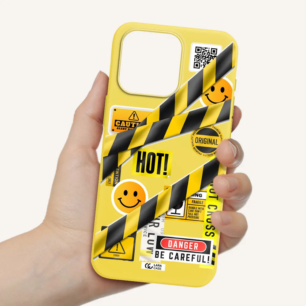 Be Careful Apple Iphone 15 Pro max Silicone canary yellow Case