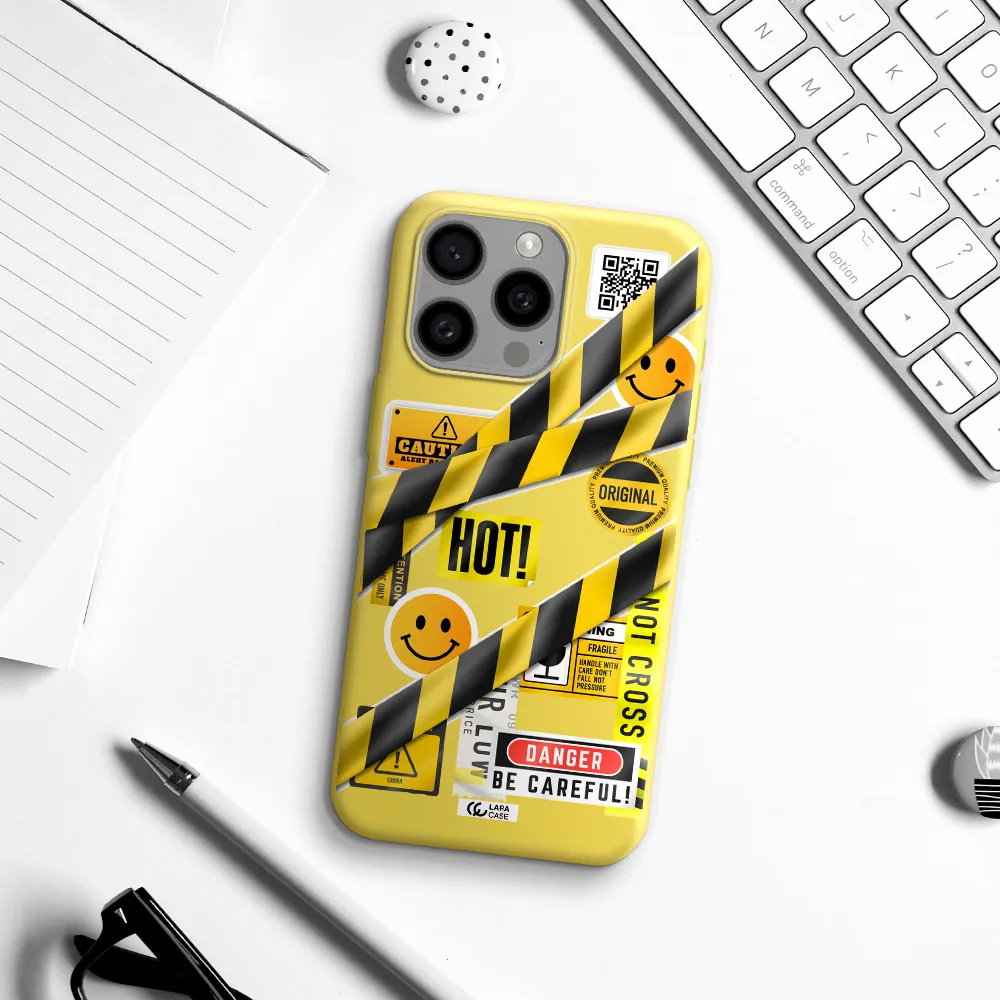 Be Careful Apple Iphone 15 Pro max Silicone canary yellow Case