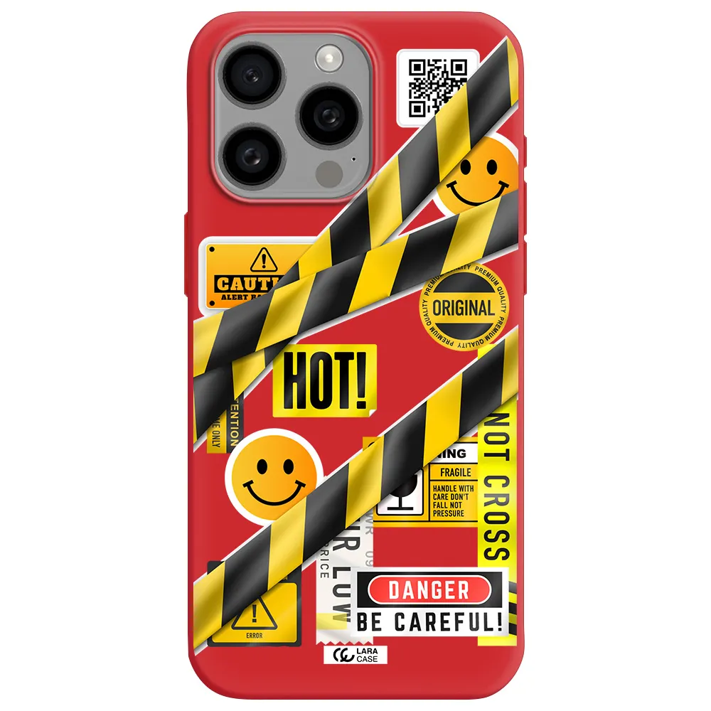 Be Careful Apple Iphone 15 Pro Max Silicone Imperial Red Case