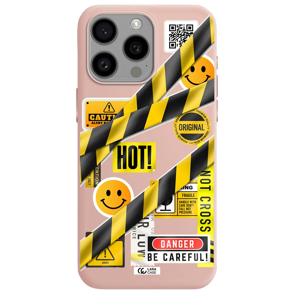 Be Careful Apple Iphone 15 Pro max Silicone pastel pink Case