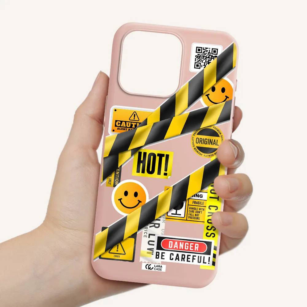 Be Careful Apple Iphone 15 Pro max Silicone pastel pink Case