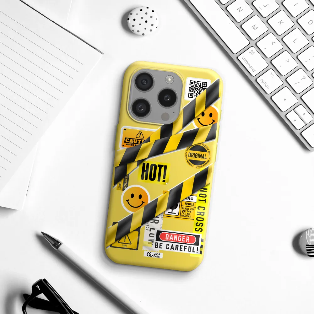 Be Careful Apple Iphone 15 Pro Silicone Canary Yellow Case