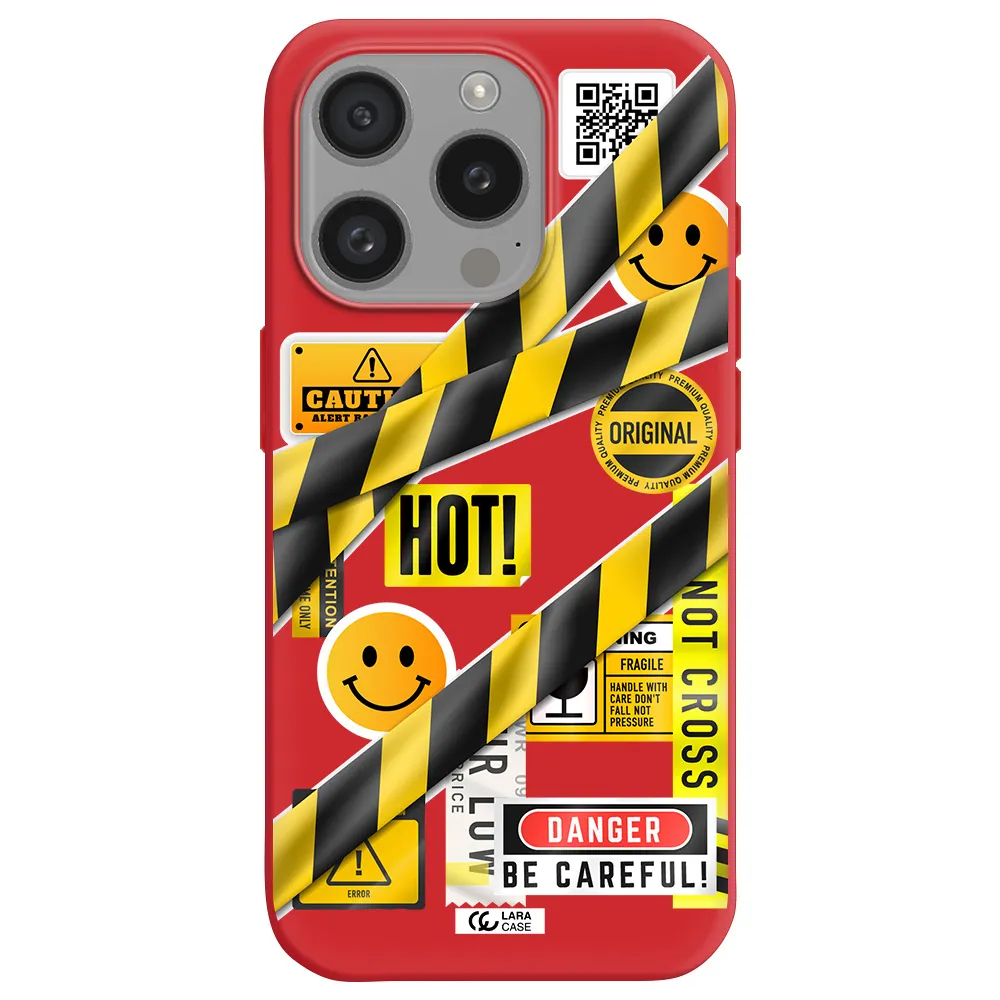 Be Careful Apple Iphone 15 Pro Silicone Imperial Red Case