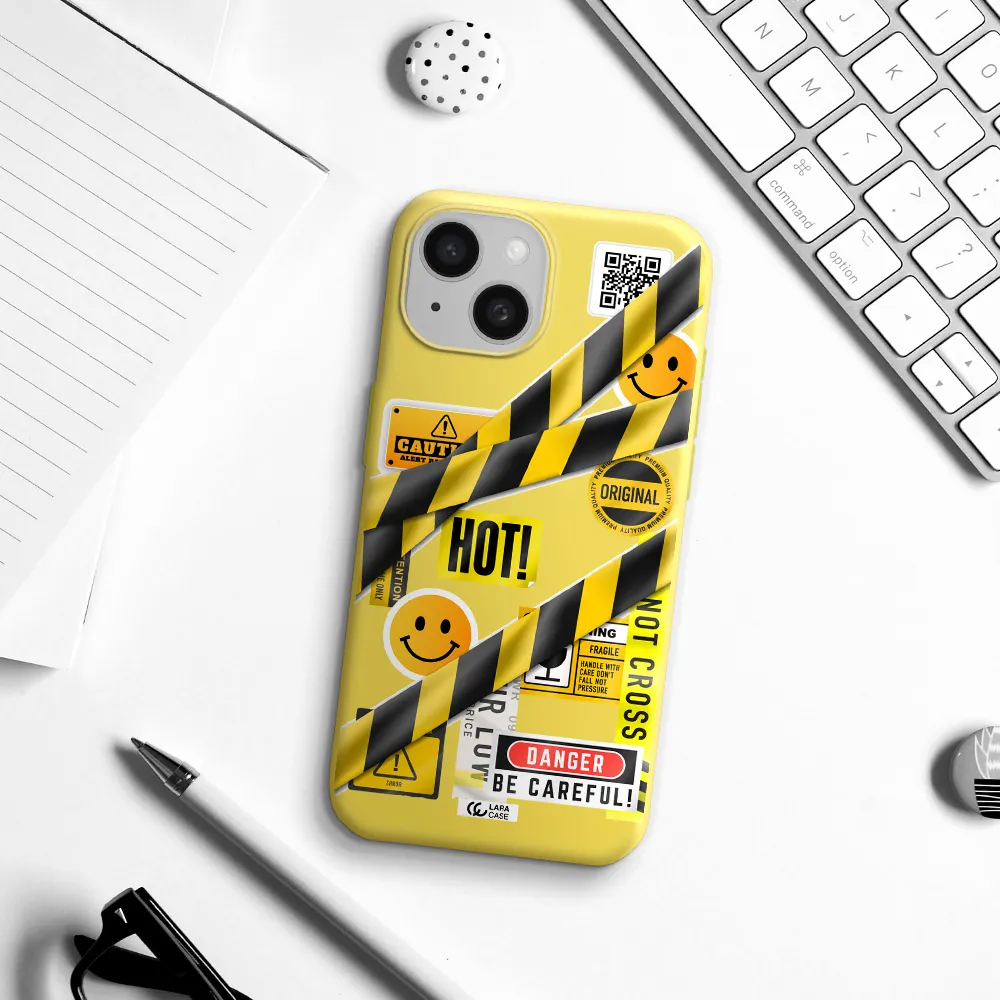 Be Careful Apple iPhone 15 Silicone canary yellow Case