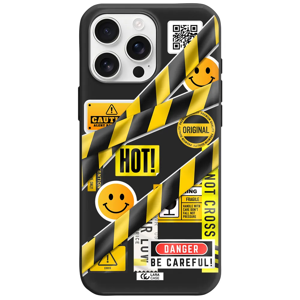 Be Careful Apple Iphone 16 Pro Max Silicone Black Case