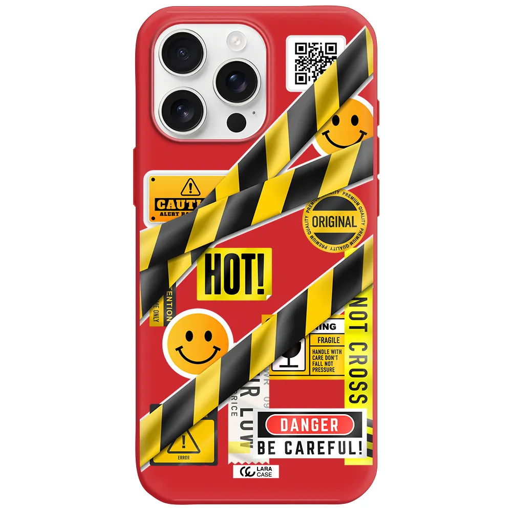 Be Careful Apple Iphone 16 Pro Max Silicone Imperial Red Case