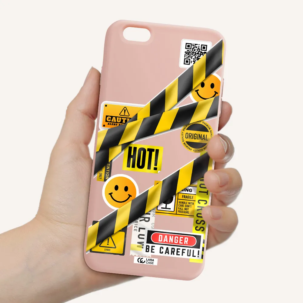 Be Careful Apple iPhone 6 plus Silicone pastel pink Case