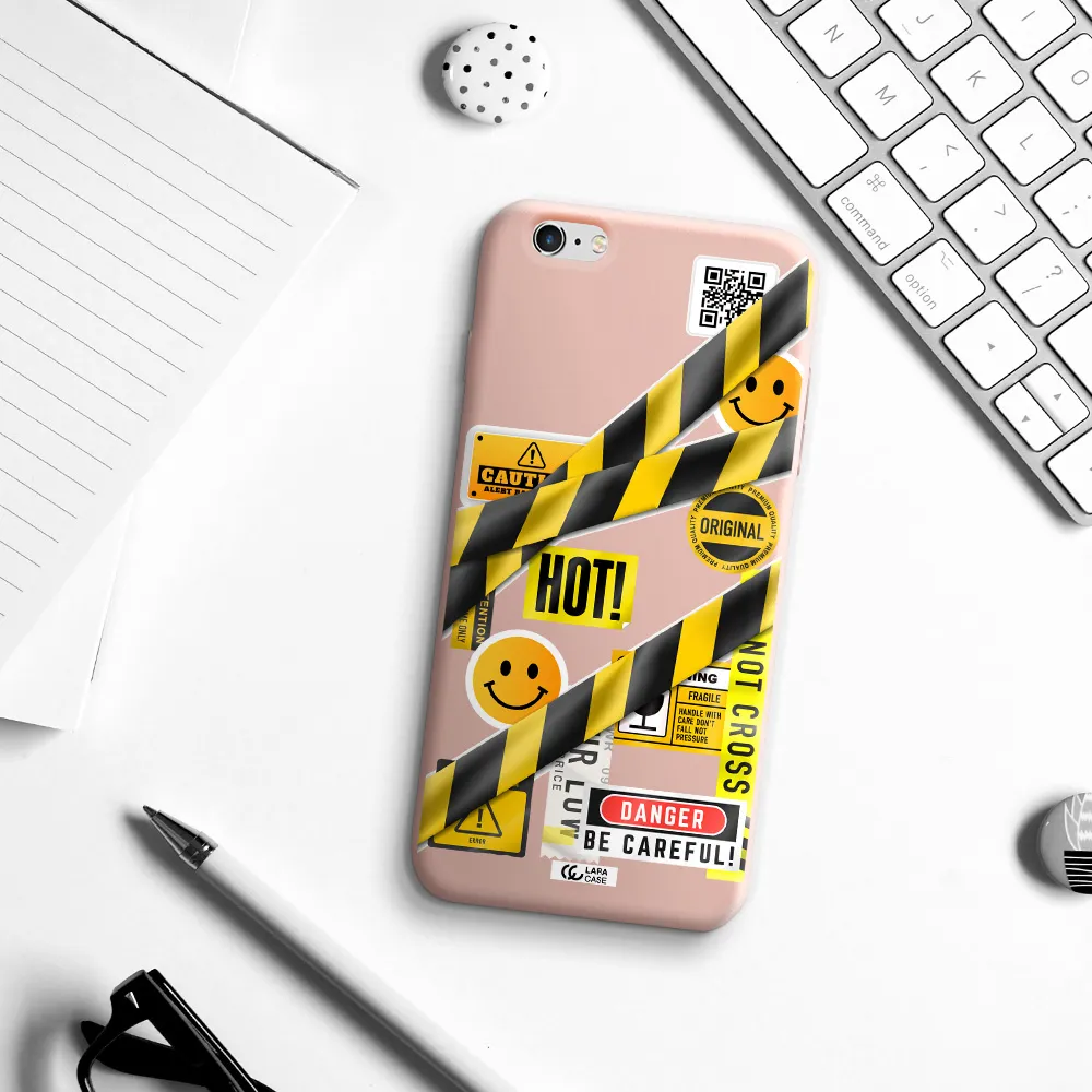 Be Careful Apple iPhone 6 plus Silicone pastel pink Case