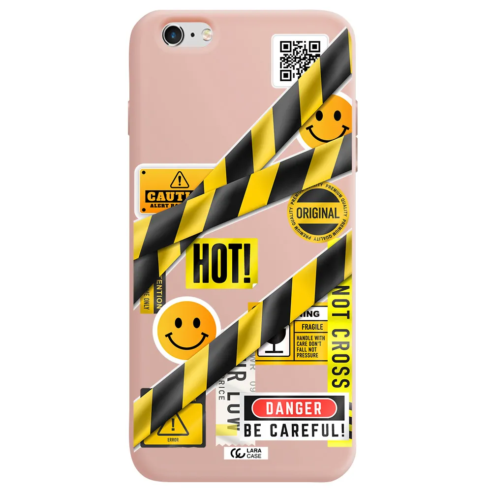 Be Careful Apple iPhone 6 s plus Silicone pastel pink Case