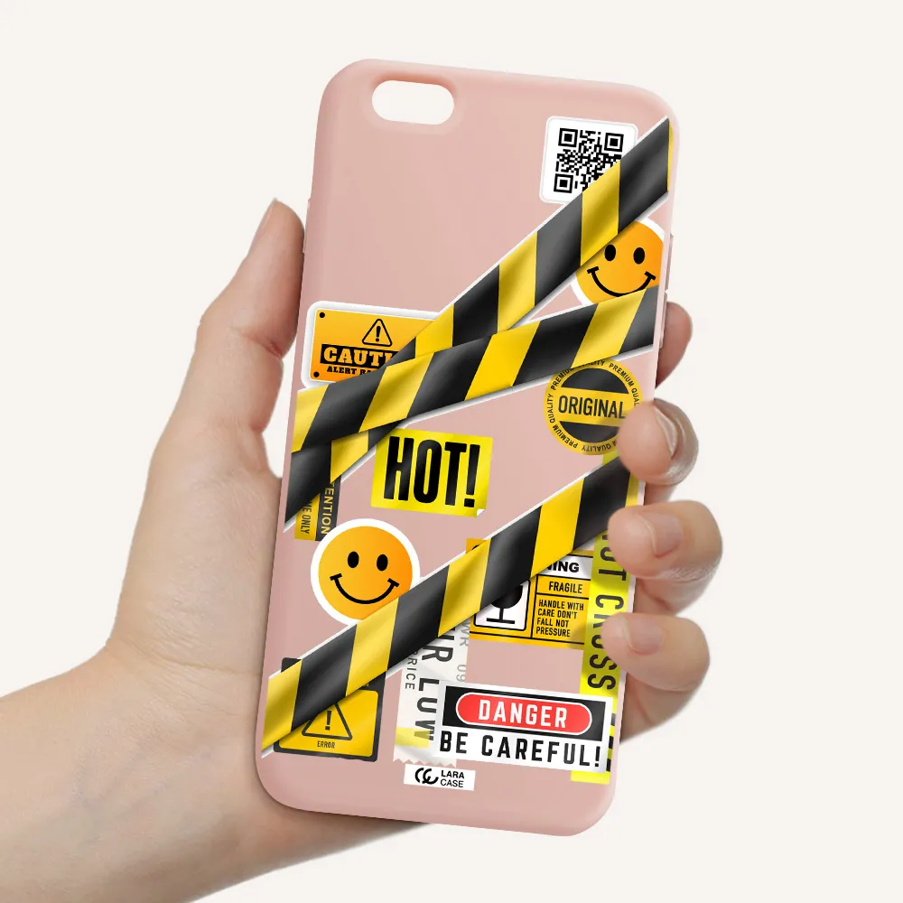 Be Careful Apple iPhone 6 s plus Silicone pastel pink Case