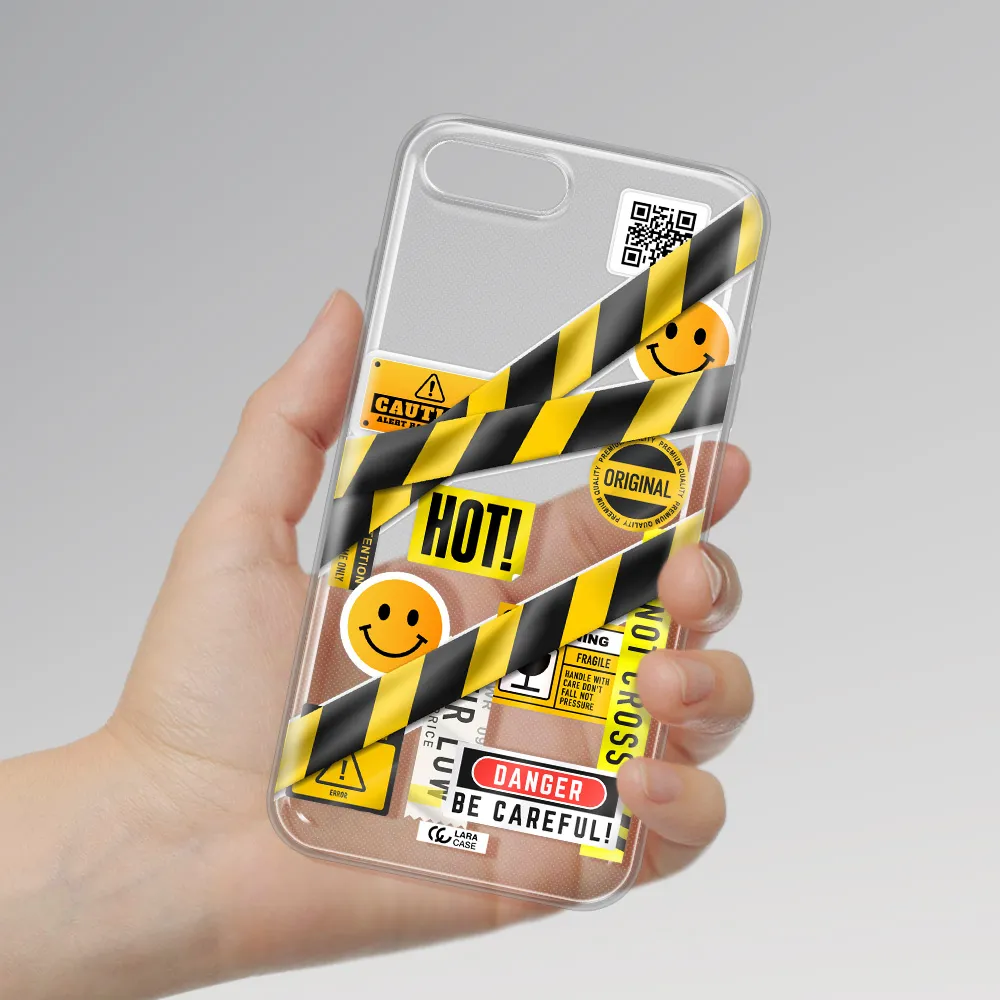 Be Careful Apple iPhone 8 plus Clear TPU Case