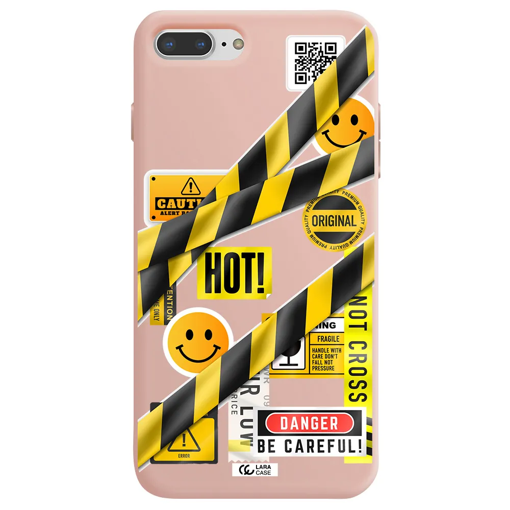 Be Careful Apple iPhone 8 plus Silicone pastel pink Case