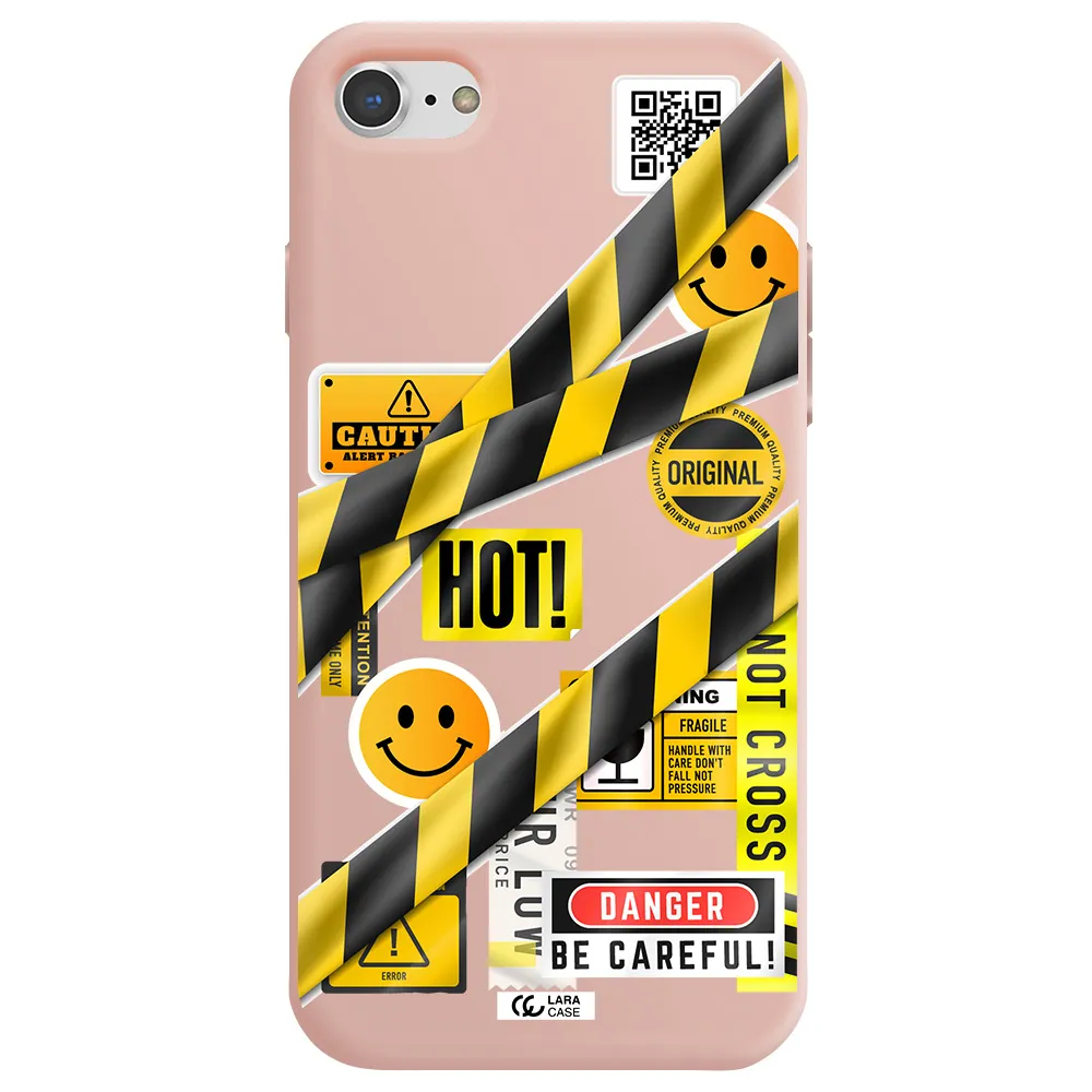 Be Careful Apple iPhone 8 Silicone pastel pink Case