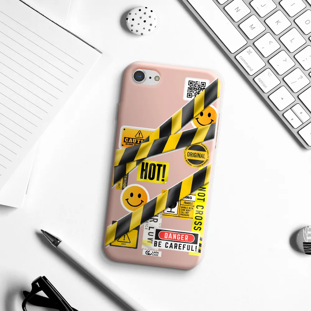 Be Careful Apple iPhone 8 Silicone pastel pink Case