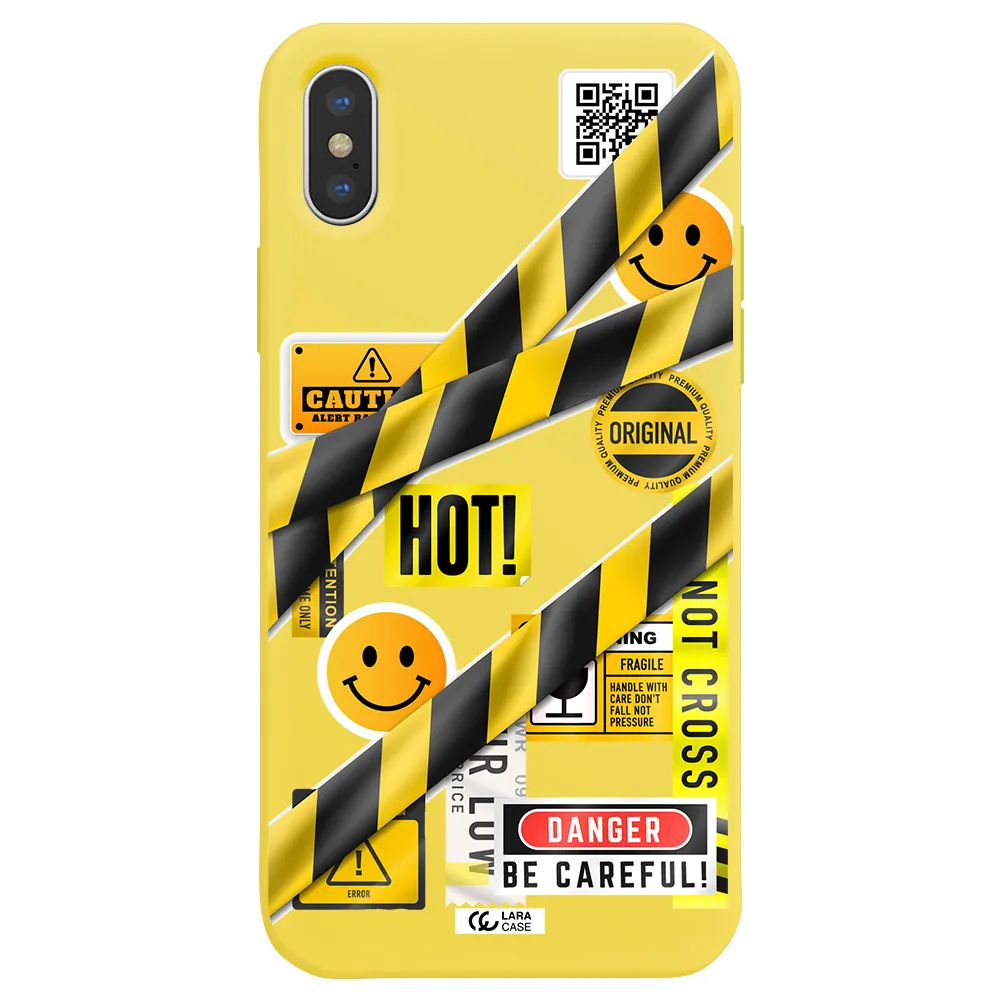 Be Careful Apple iPhone X Silicone canary yellow Case