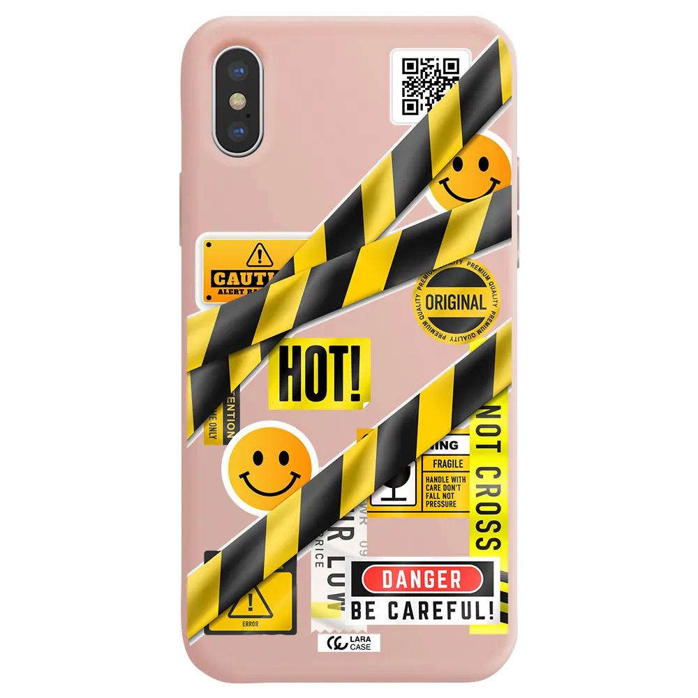 Be Careful Apple iPhone X Silicone pastel pink Case