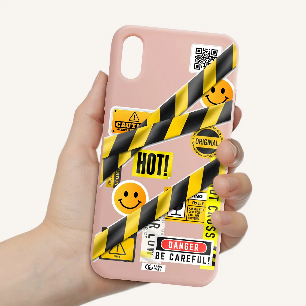 Be Careful Apple iPhone X Silicone pastel pink Case