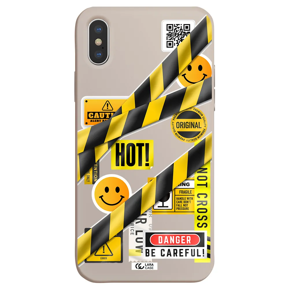 Be Careful Apple iPhone X Silicone Stone Case