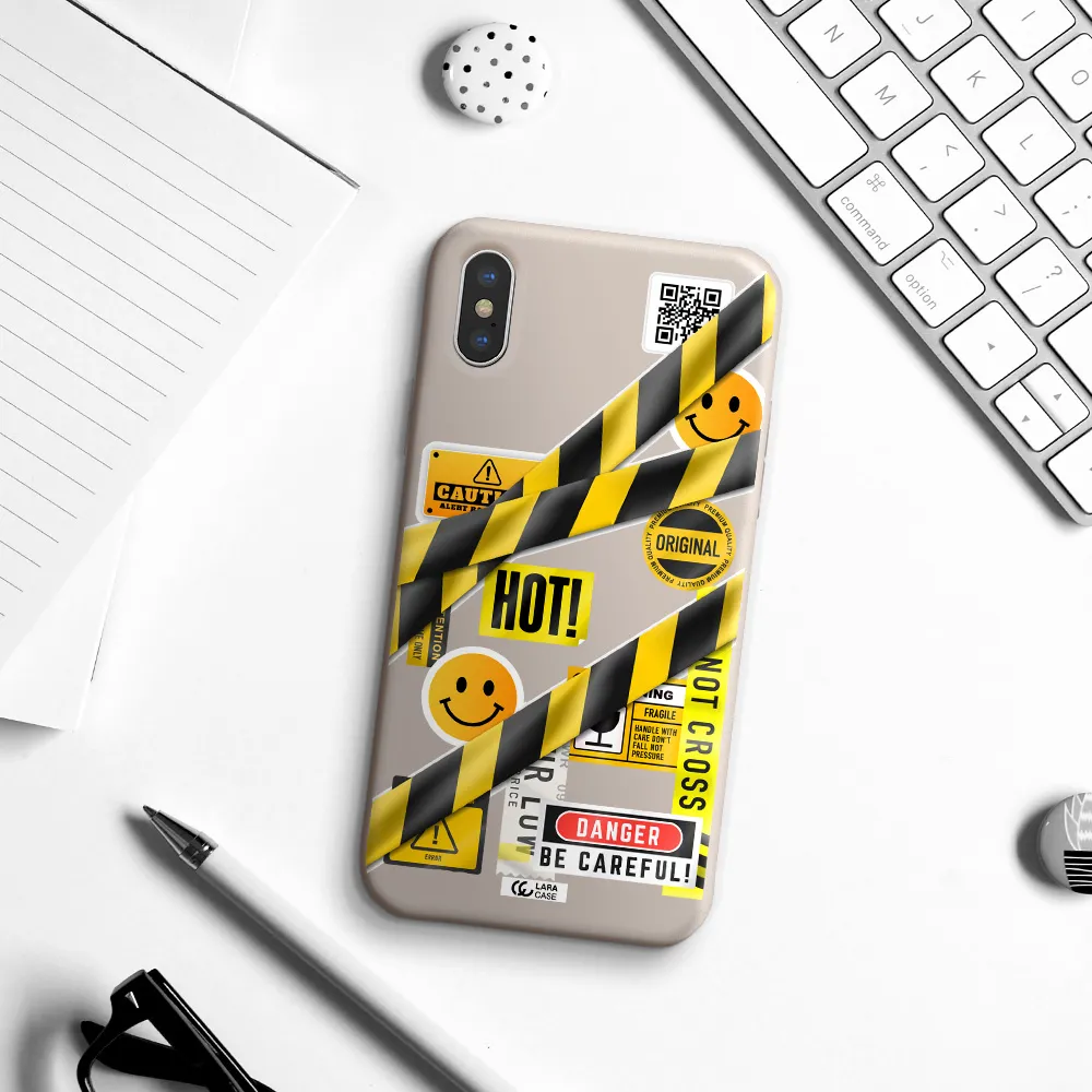 Be Careful Apple iPhone X Silicone Stone Case