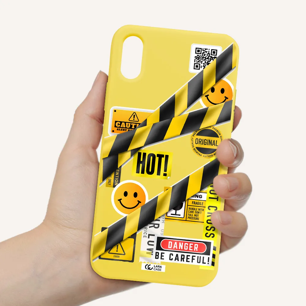 Be Careful Apple iPhone XS Silicone canary yellow Case