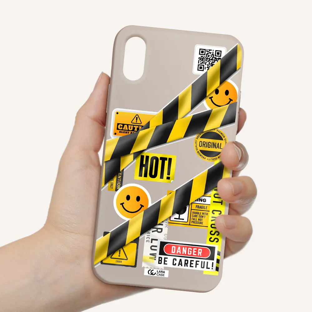 Be Careful Apple iPhone XS Silicone Stone Case