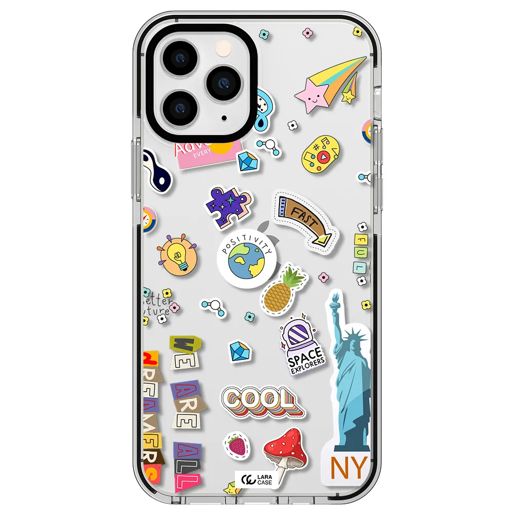 Stickers Apple iPhone 11 pro max impact black border Case