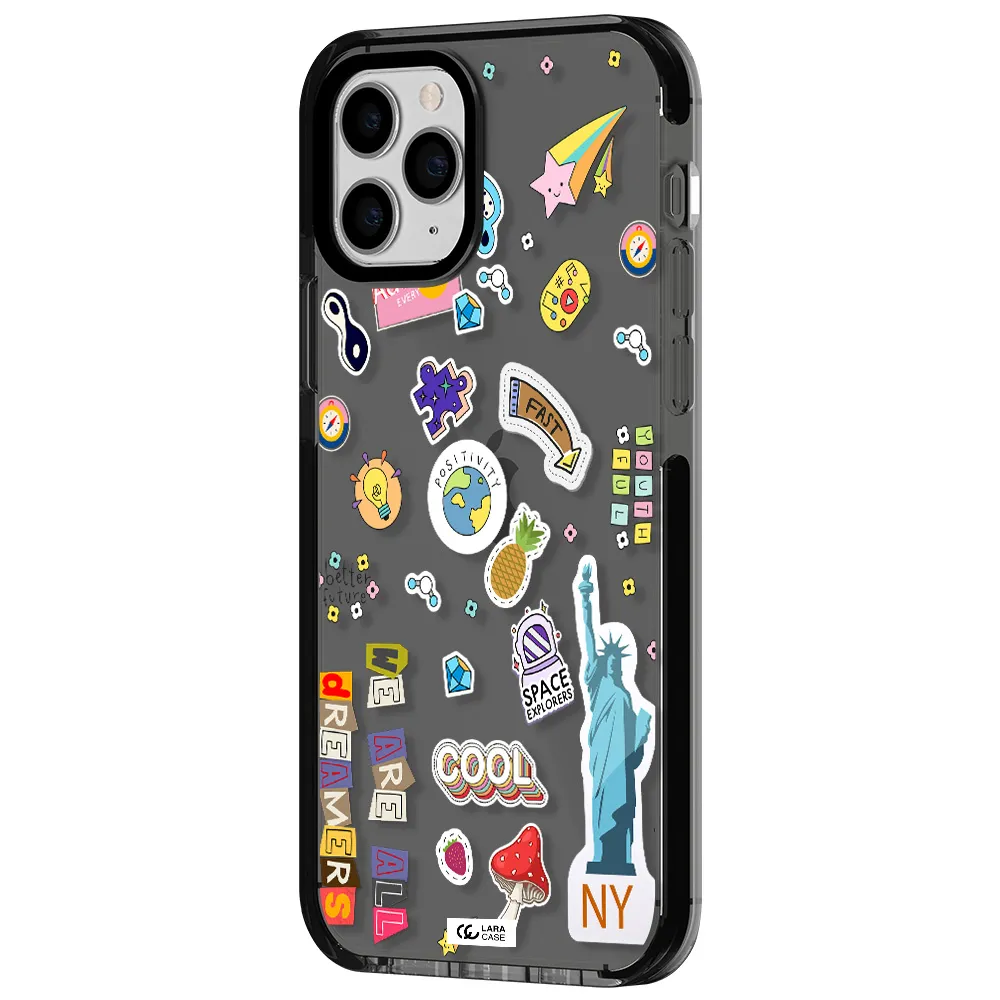 Stickers Apple iPhone 11 pro max impact Smoke Black Case