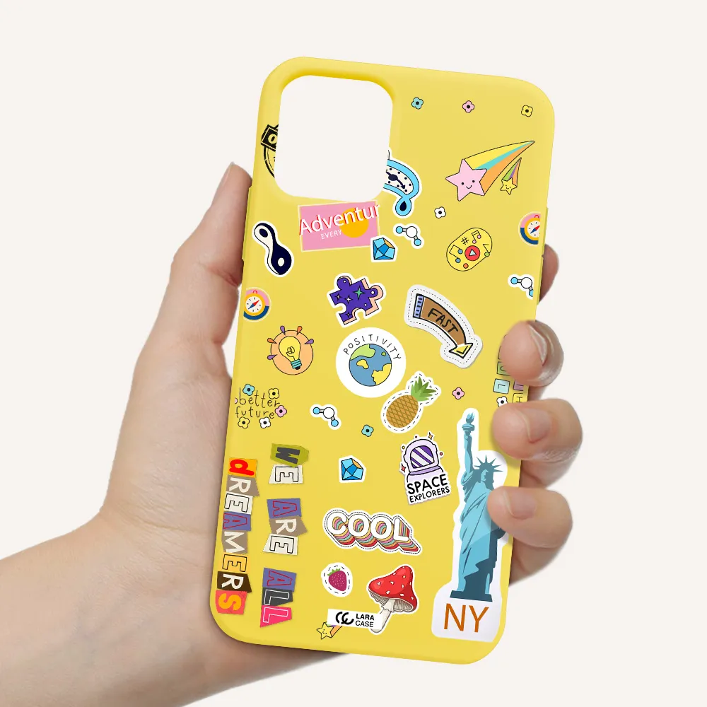 Stickers Apple iPhone 11 pro Silicone canary yellow Case