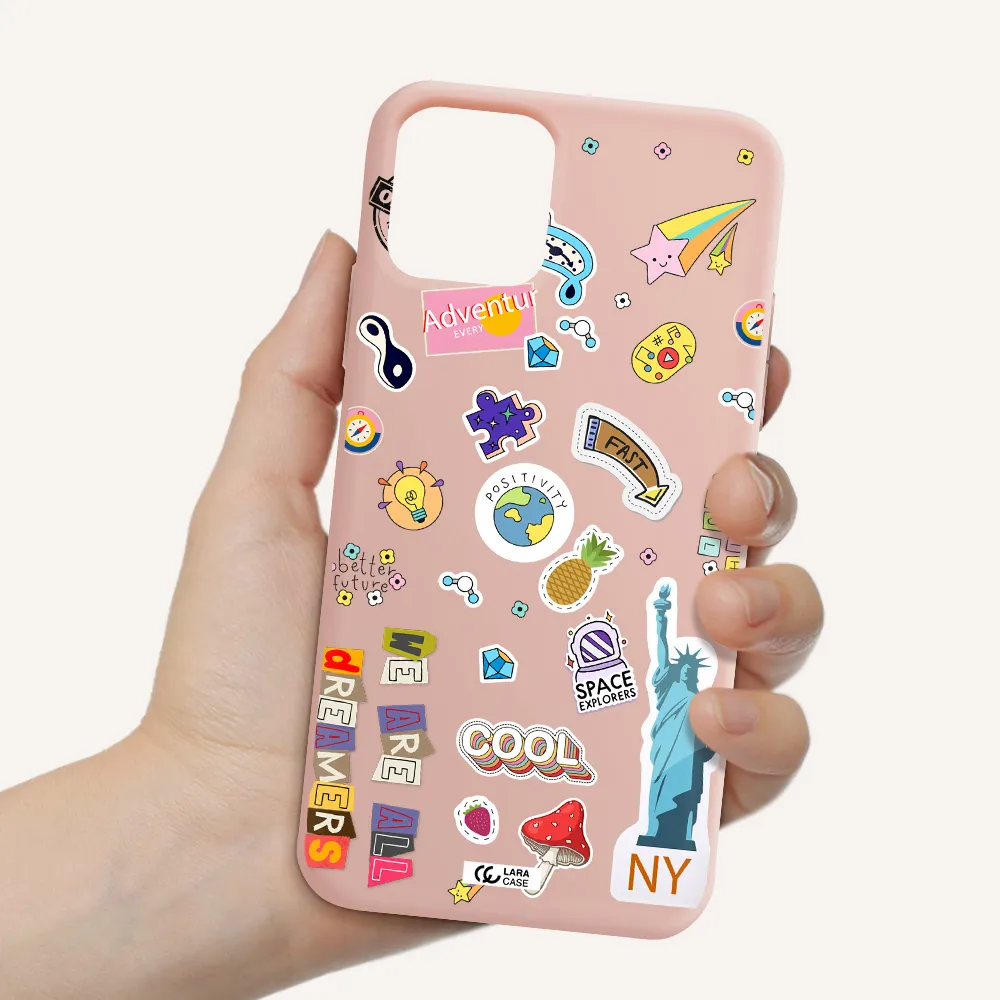Stickers Apple iPhone 11 pro Silicone pastel pink Case